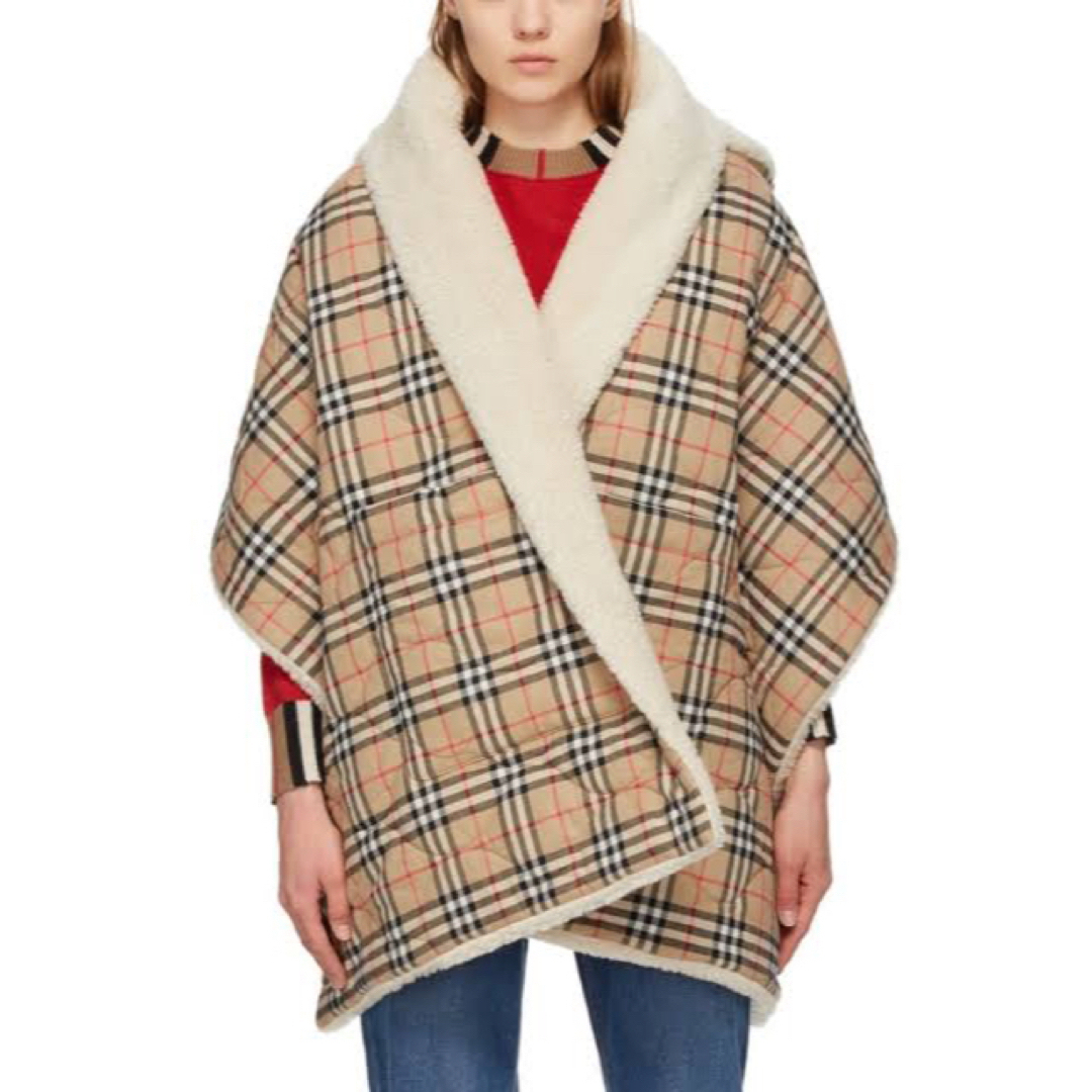 BURBERRY 新品未使用 ウールカシミヤ混毛 ポンチョ ケープ バーバリー