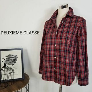 ドゥーズィエムクラス(DEUXIEME CLASSE)のDeuxiemeClasseタータンチェック柄2wayシャツ赤紺カシュクール(シャツ/ブラウス(長袖/七分))