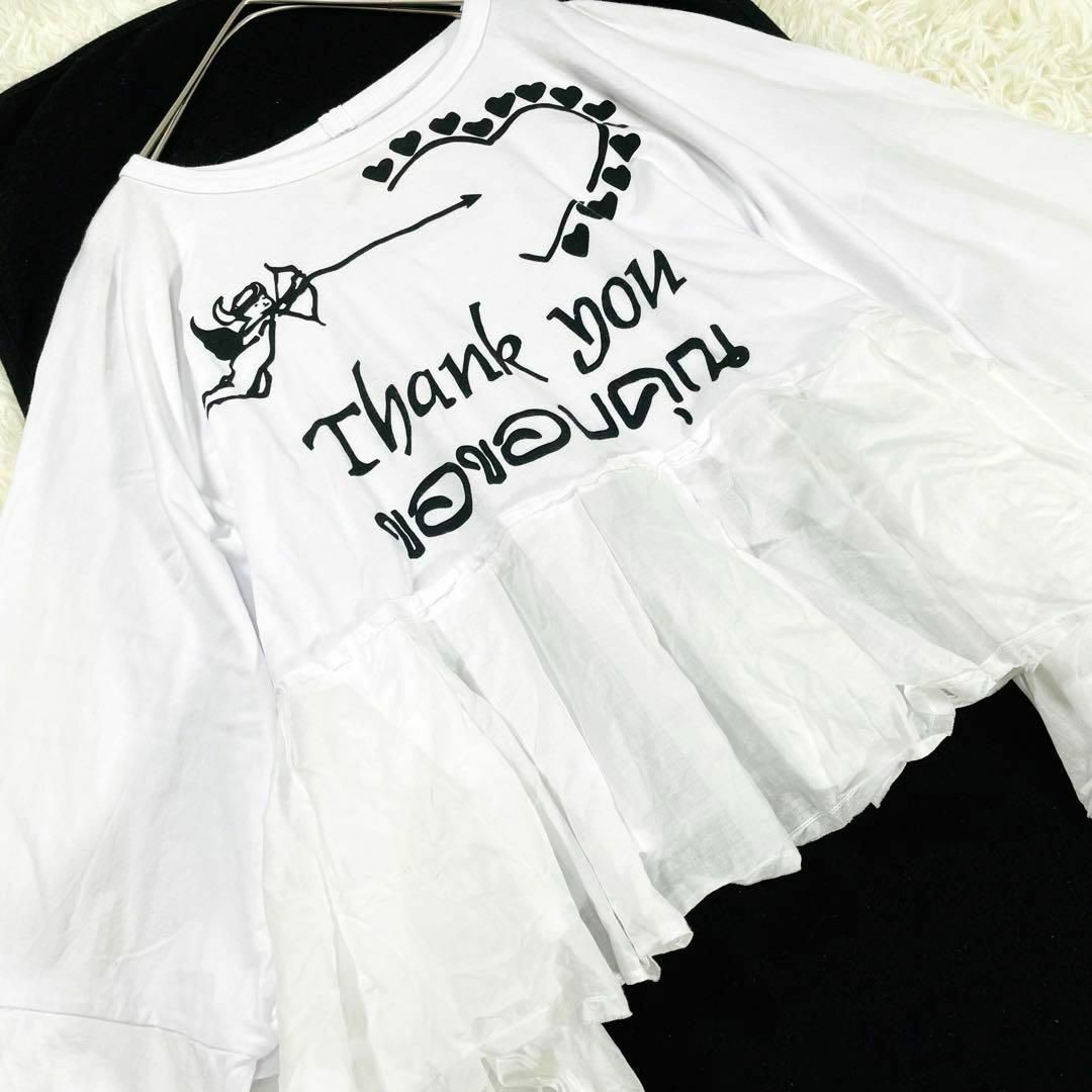 美品ヴィヴィアンウエストウッド大きいサイズ天使ビック切替tシャツオーブ刺繍38
