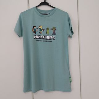 マインクラフト Tシャツワンピース 女の子 ターコイズ マイクラ 120 新品(ワンピース)