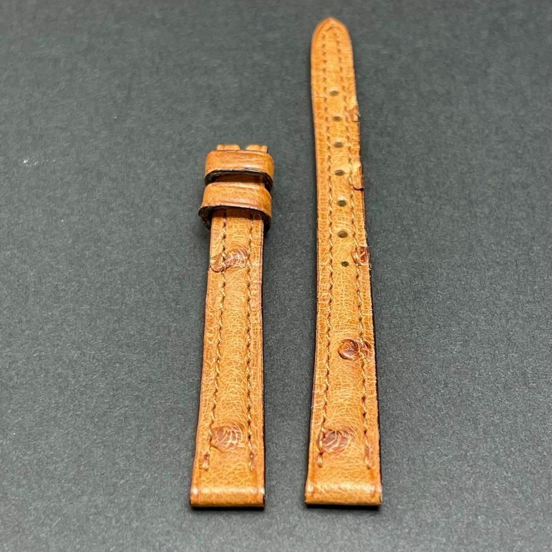 オーストリッチ 10/8mm 茶 カミーユフォルネ 高級本革 時計ベルトの