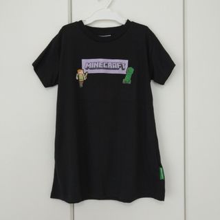 マインクラフト Tシャツワンピース 女の子 黒 マイクラ 110 新品タグ付き(ワンピース)