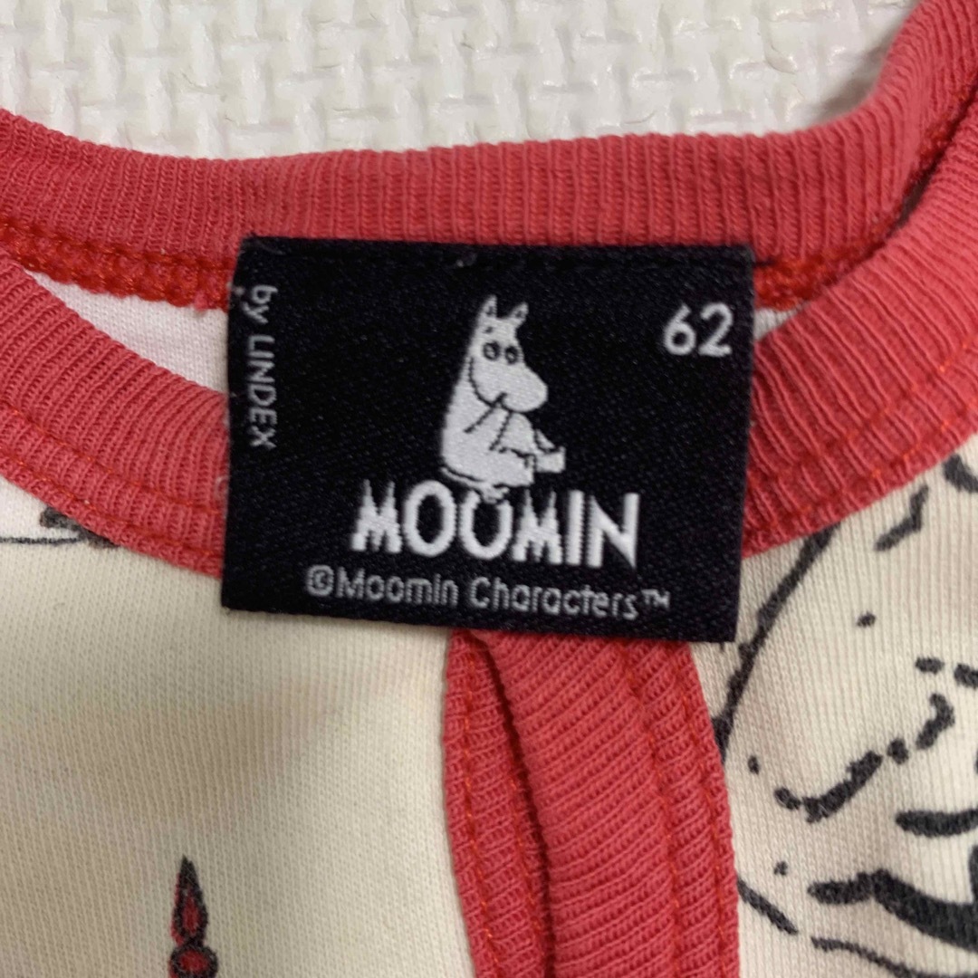 MOOMIN(ムーミン)のムーミン　ベビー　62cm  ロンパース　レッド キッズ/ベビー/マタニティのベビー服(~85cm)(ロンパース)の商品写真