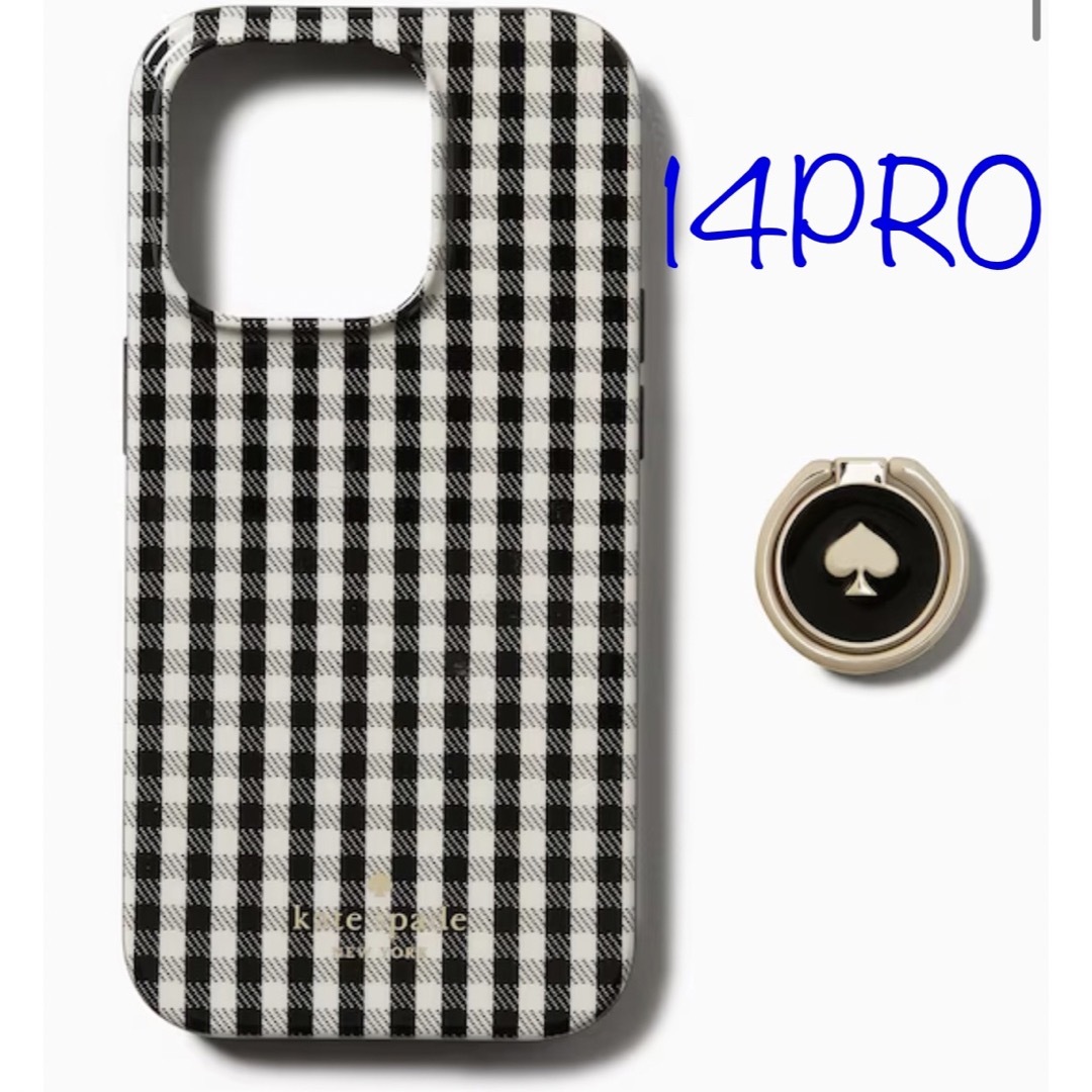 kate spade new york(ケイトスペードニューヨーク)のケイトスペード kate spade iPhone14PRO ギンガムチェック スマホ/家電/カメラのスマホアクセサリー(iPhoneケース)の商品写真