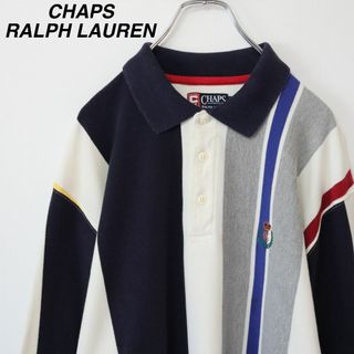 ラルフローレン(Ralph Lauren)の【希少】チャップスラルフローレン／ポロシャツ　90s　刺繍ロゴ　マルチストライプ(ポロシャツ)