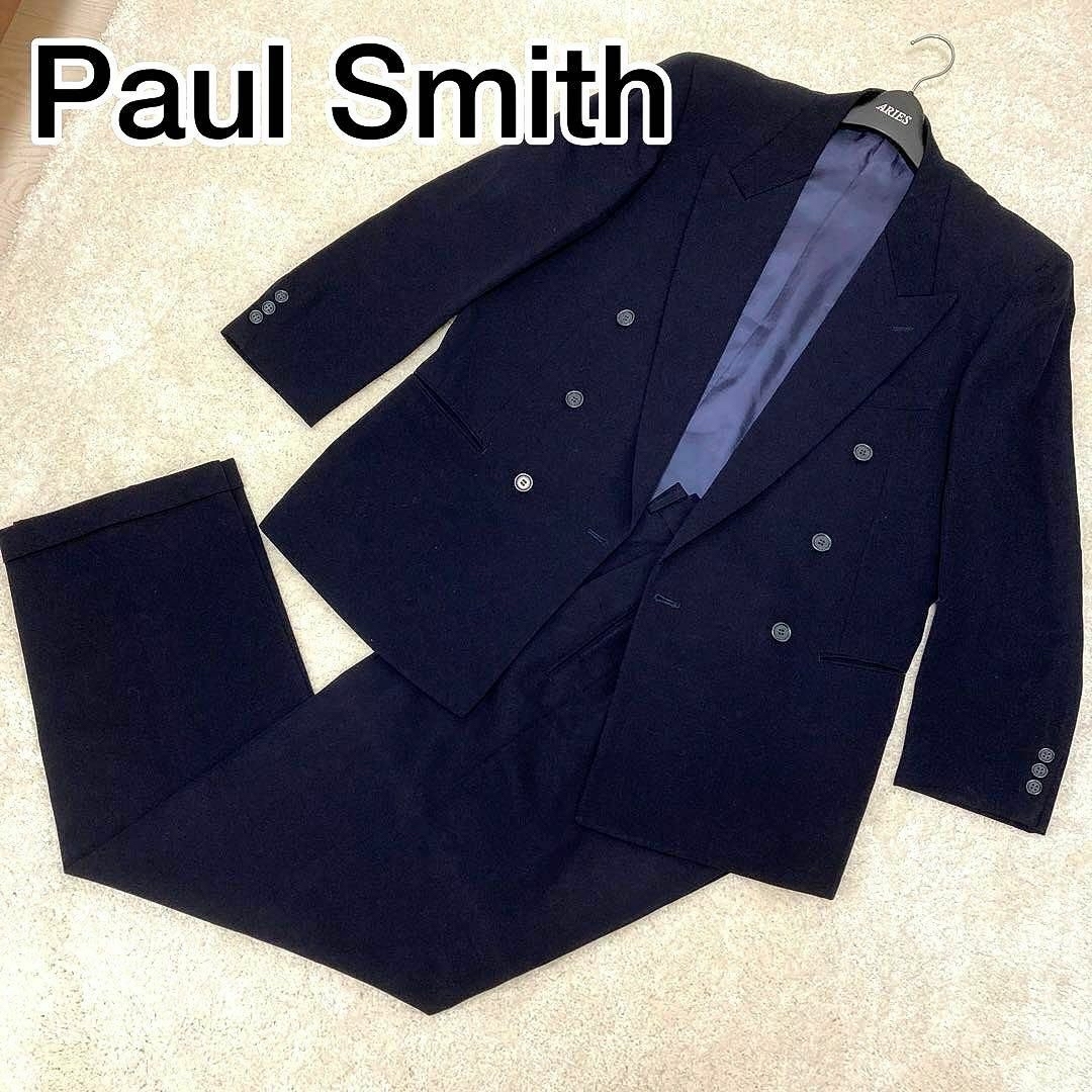 極希少✨】Paul Smith ダブルスーツ ダークネイビー 総裏 6B-