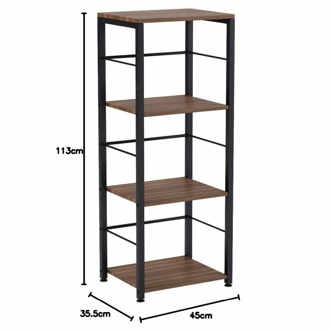 【色:ブラウン_スタイル:オープンラック】岩附 オープンラック 4段 幅45cm