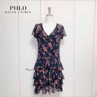 ポロラルフローレン(POLO RALPH LAUREN)のRALPH LAUREN ラルフローレン　フラワー　花柄　フリル　ワンピース(ひざ丈ワンピース)