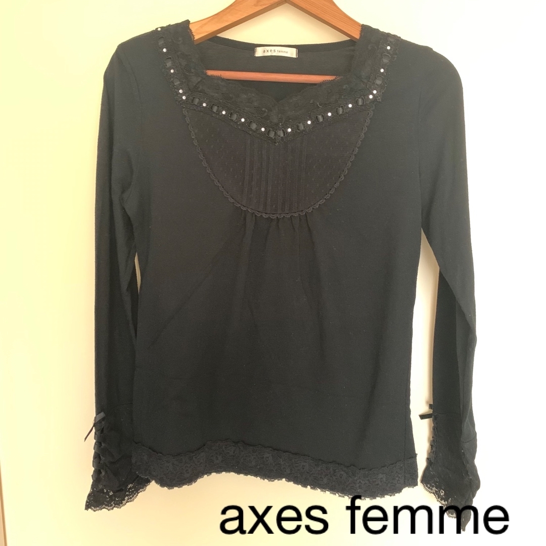 axes femme(アクシーズファム)のアクシーズ　axes femme カットソー　黒 レディースのトップス(カットソー(長袖/七分))の商品写真