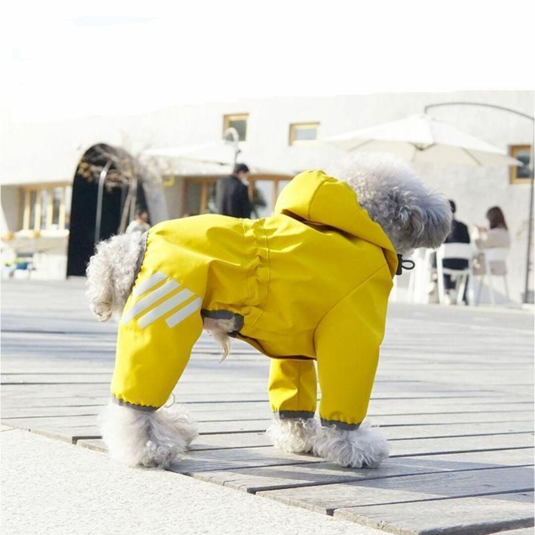 犬 レインコート 雨 小型犬 カッパ ポンチョ 雨具 防水 Mサイズ イエロー その他のペット用品(犬)の商品写真