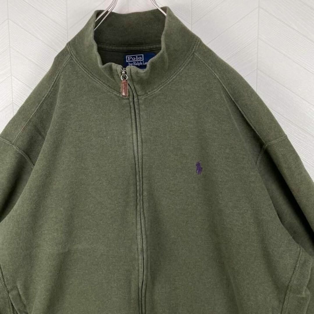 希少 90s ポロラルフローレン ニット ジップアップ ハイネック ビックサイズ