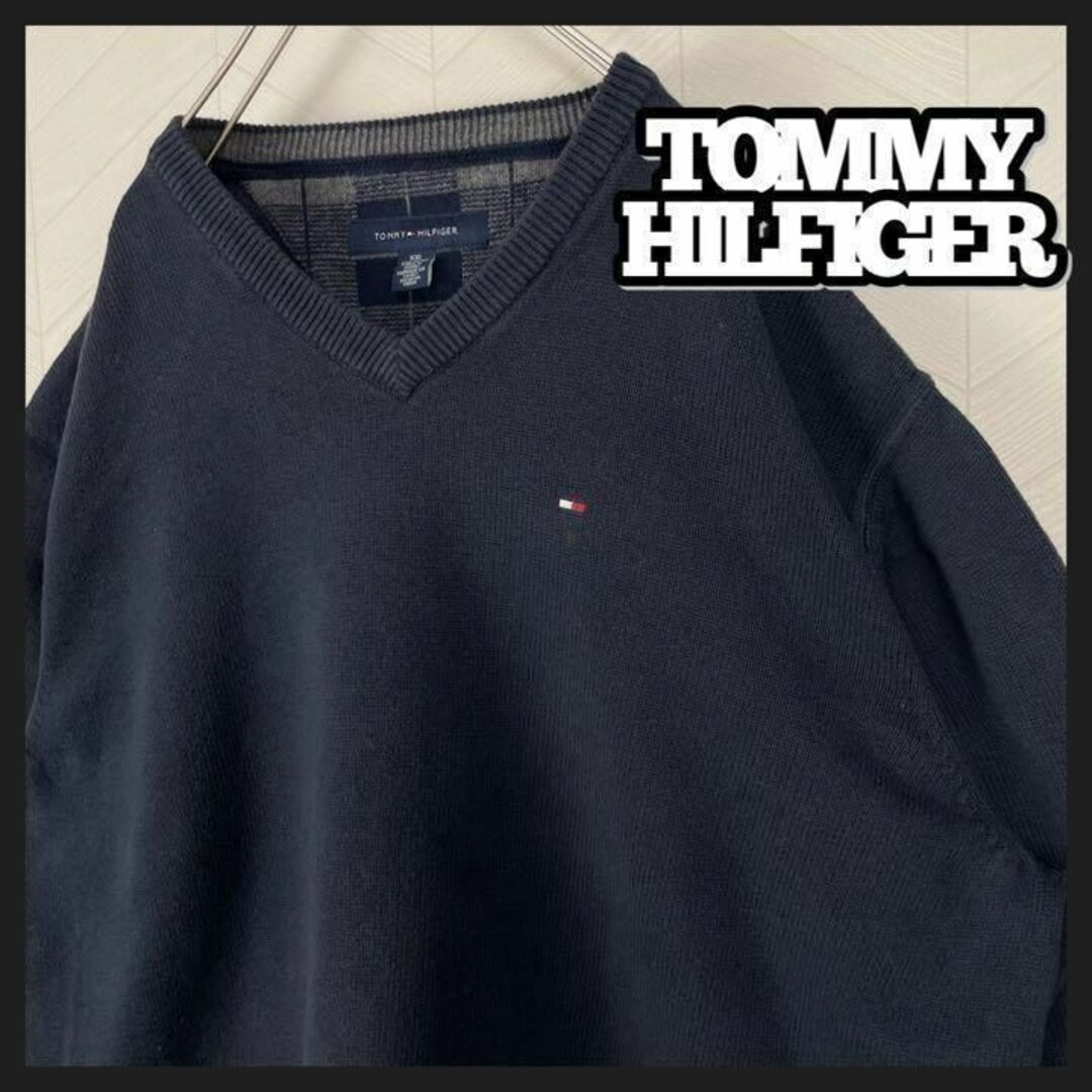 トミーヒルフィガー　ニット　セーター　刺繍ロゴ　ゆるダボ　ビッグシルエット　L