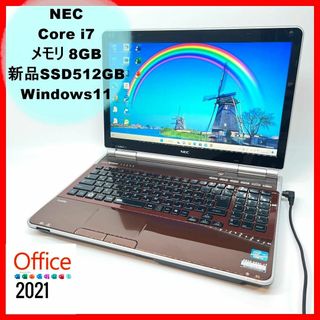 高性能/NEC/Corei7/新品SSD/Blu-ray/オフィス付/Win11