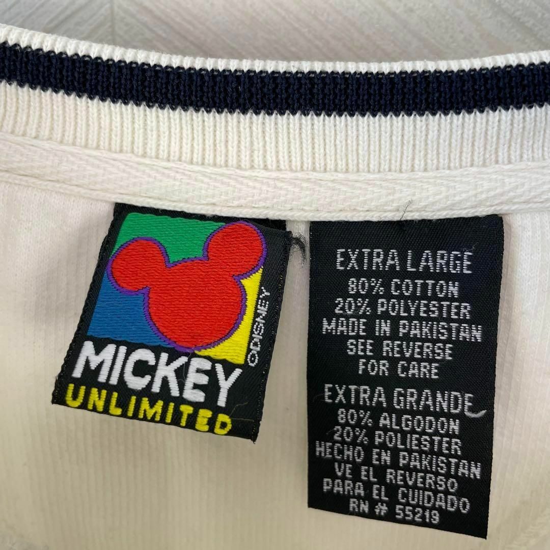 激レア 90s Disney ミッキー トレーナー 刺繍ロゴ 前V USA - スウェット
