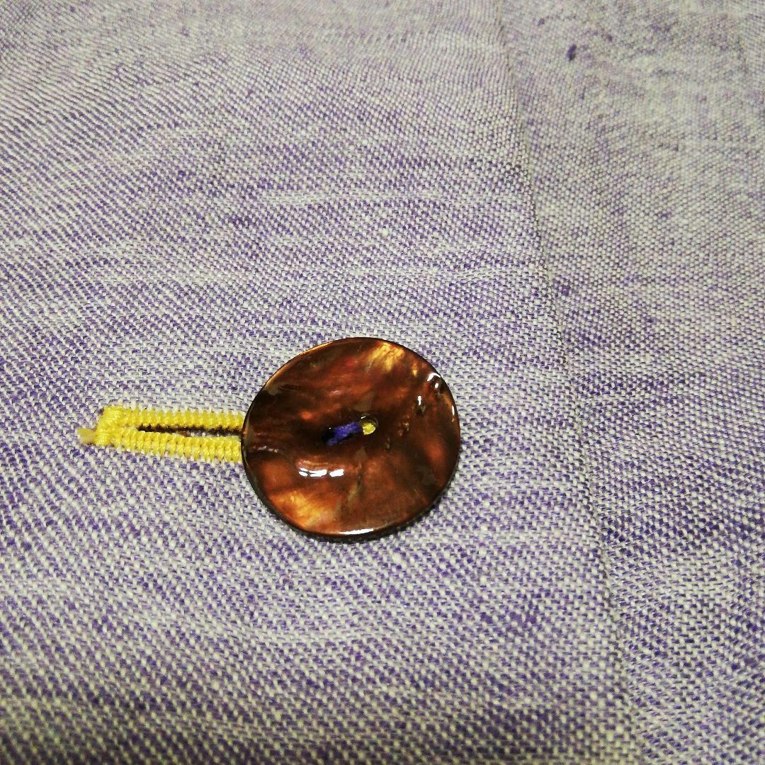 53超美品 タクルタートル F リネンコート 貝殻ボタン 薄手 ノーカラー