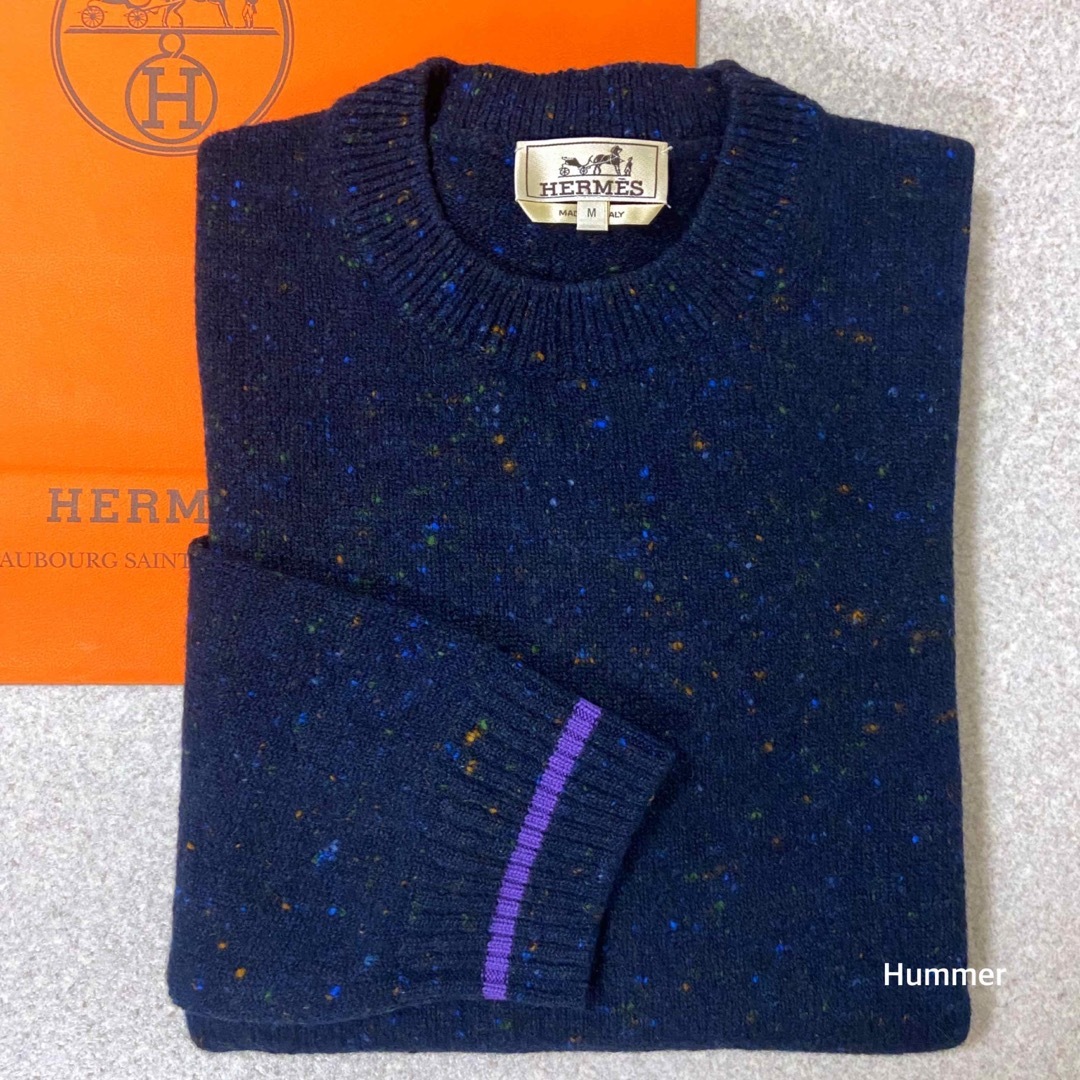 Hermes(エルメス)の国内正規 美品 M 21AW エルメス ツイード クルーネック ニット セーター メンズのトップス(ニット/セーター)の商品写真