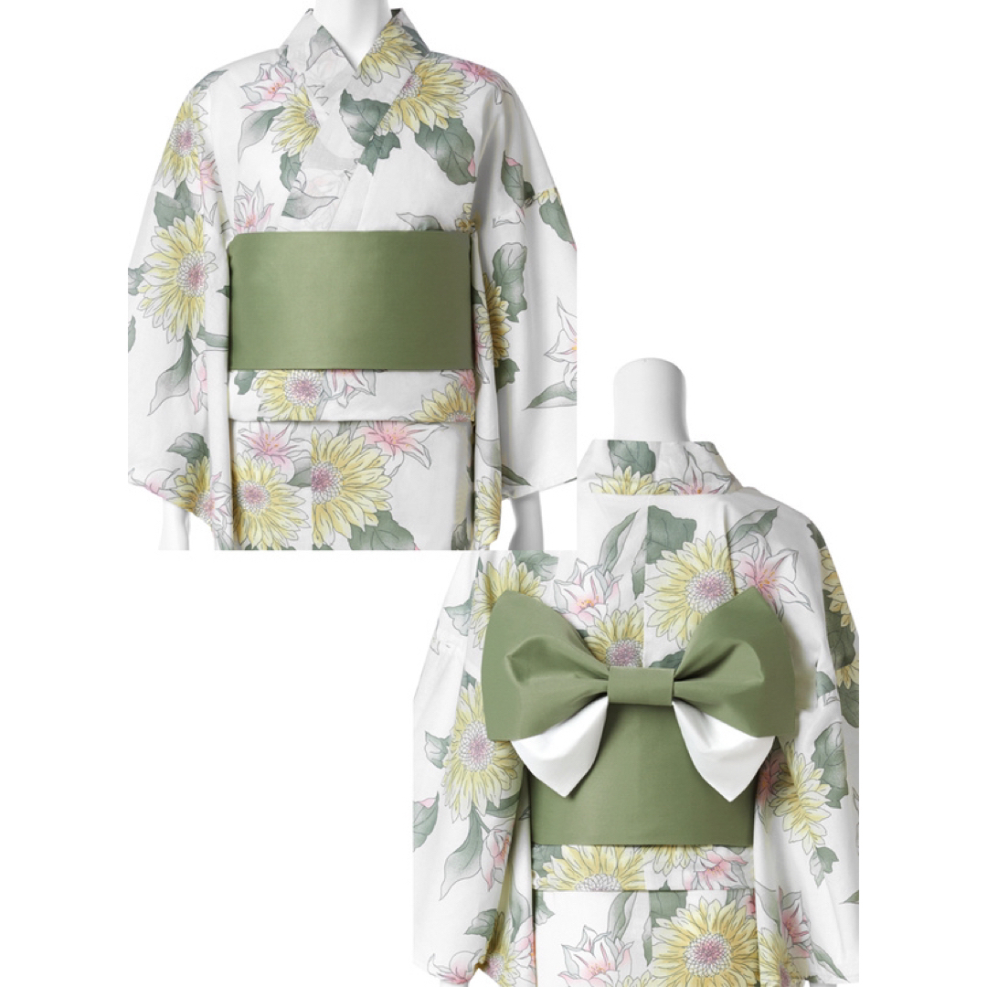 GRL - 値下げ♡ひまわり柄浴衣3点セット 新品♡ゆかた 帯 下駄 向日葵 ...