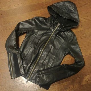 moussy - 50超美品 マウジー 2 レザージャケット 本革 羊 ラム 黒