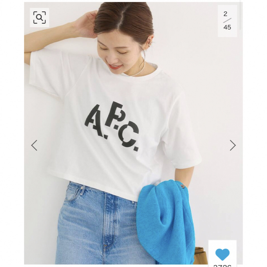 IENA(イエナ)のIENA A.P.C.別注 DECALEプリント Tシャツ　ホワイト美品　タグ有 レディースのトップス(Tシャツ(半袖/袖なし))の商品写真