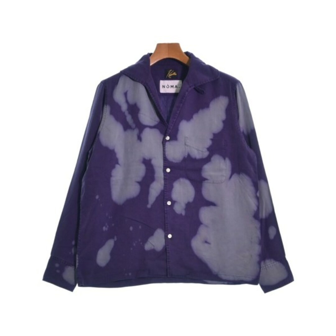 Needles ニードルス カジュアルシャツ XS 紫xグレー(総柄)ボタン袖丈