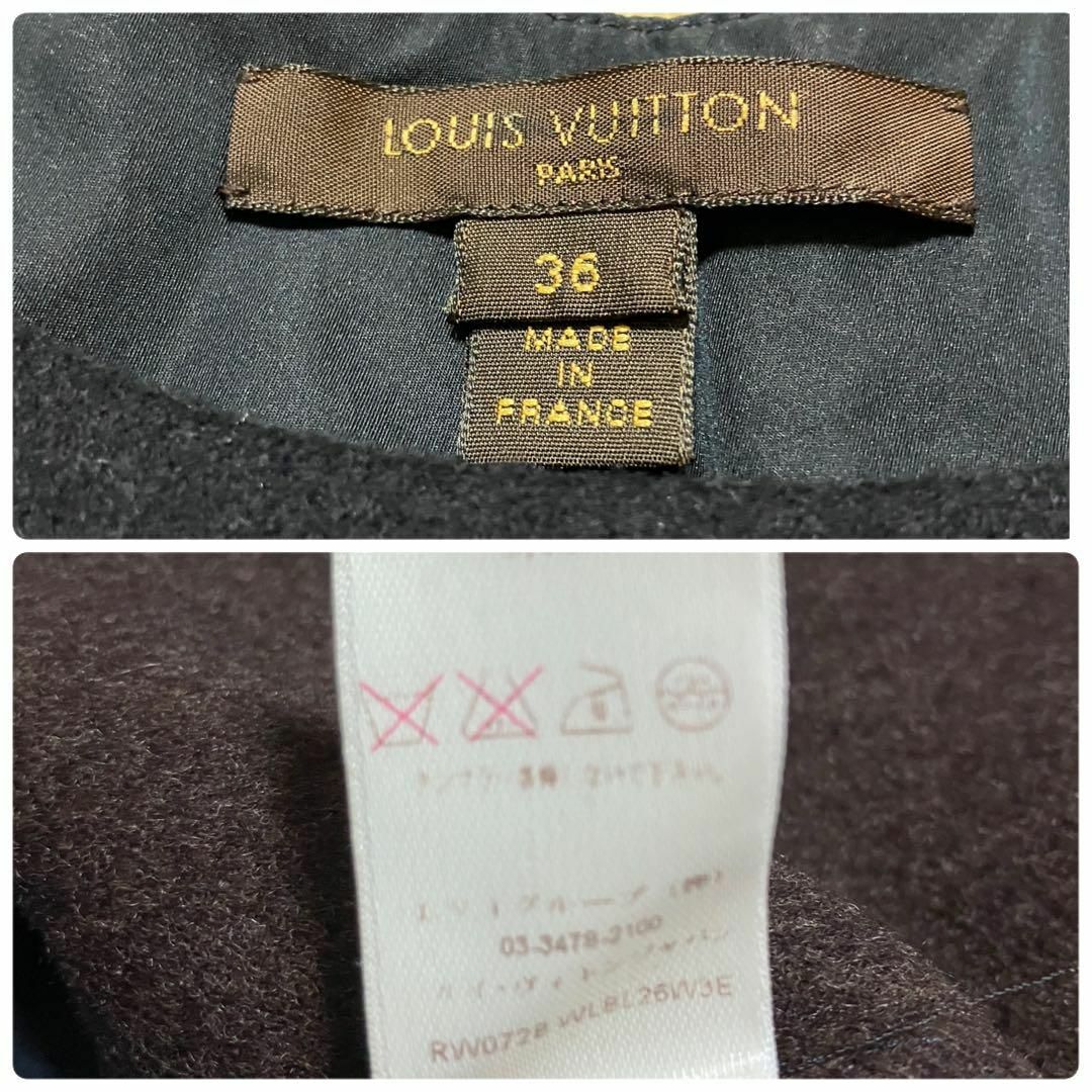 LOUIS VUITTON(ルイヴィトン)の【美品】ルイヴィトン　カットソー 　黒　ブラック レディースのトップス(カットソー(半袖/袖なし))の商品写真