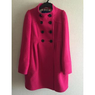 バーバリーブルーレーベル(BURBERRY BLUE LABEL)の🎀バーバリー🎀ブルーレーベル ピンク ドーリーコート38(ロングコート)