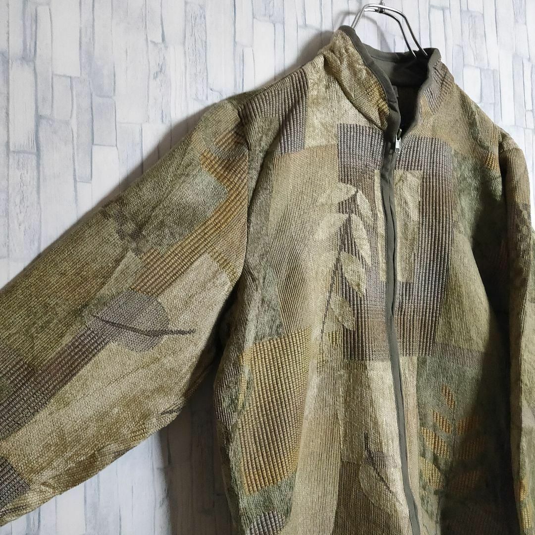 【古着】コブラン織り 薄手ジャケット ボタニカル刺繍 チャイナスタイル