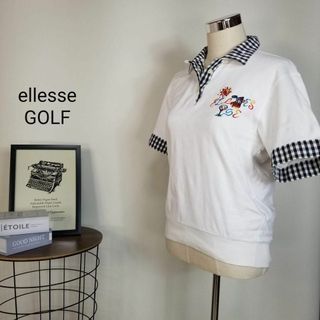 エレッセ(ellesse)のellesseGOLF異素材ドッキングロゴ刺繍ポロシャツXL(その他)