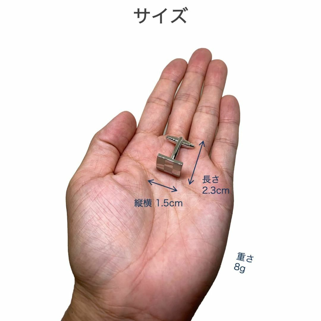 【特価商品】wumio カフス ブロックチェック柄 カフスボタン カフリンクス  メンズのアクセサリー(その他)の商品写真