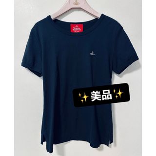 ヴィヴィアンウエストウッド(Vivienne Westwood)の美品/人気VivienneWestwood オーブ黒カットソー(Tシャツ(半袖/袖なし))