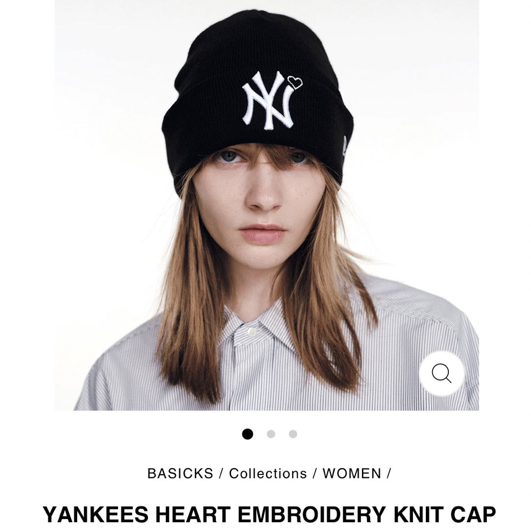CHRISTIAN DADA(クリスチャンダダ)のBASICKS ♡ Yankeesニット帽　♡ ブラック レディースの帽子(ニット帽/ビーニー)の商品写真