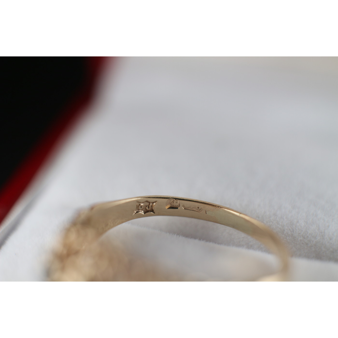 絶品 英国 ビンテージ レディース ゴールド 指輪 サファイア 375 J136 レディースのアクセサリー(リング(指輪))の商品写真