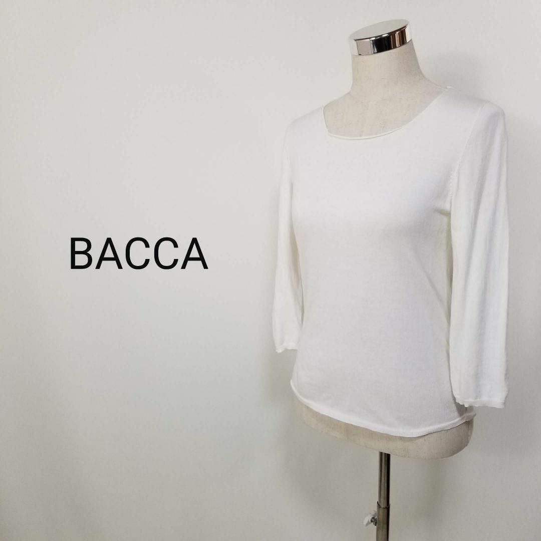 BACCA(バッカ)のバッカBACCA薄手ボートネックニット白カットソーTOMORROWLAND レディースのトップス(ニット/セーター)の商品写真