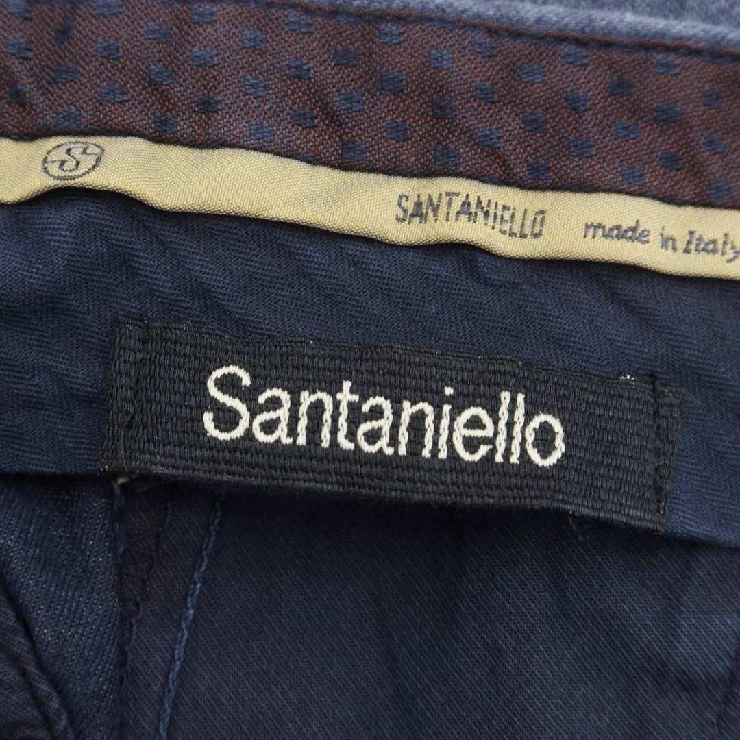【新品】サンタニエッロ SANTANIELLO コットンポリエステル カジュアルスラックス パンツ ネイビー【サイズ44】【メンズ】