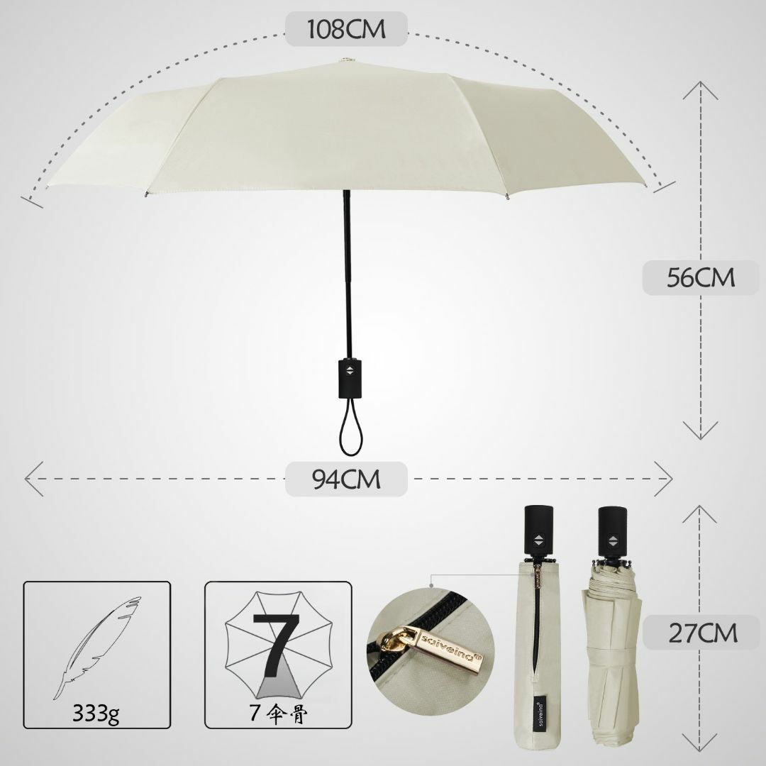 サイベナ Saiveina ワンタッチ 自動開閉 折りたたみ傘 レディース メン 6