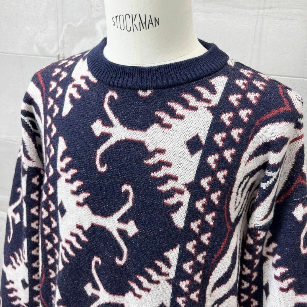 90s Modigliani クルーネック 長袖 ウール ニット セーター M