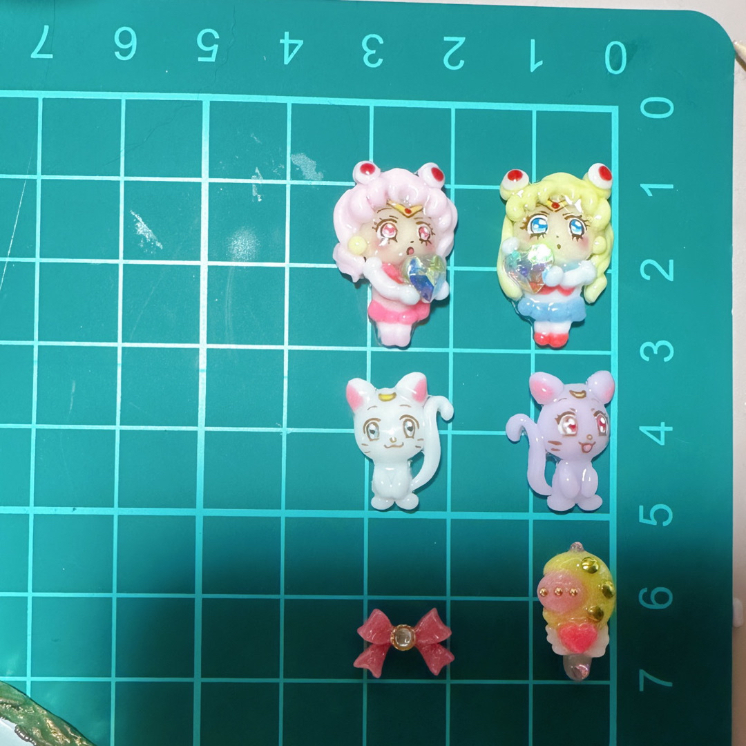 セーラームーン 3Dネイルパーツ 7点セット - デコパーツ