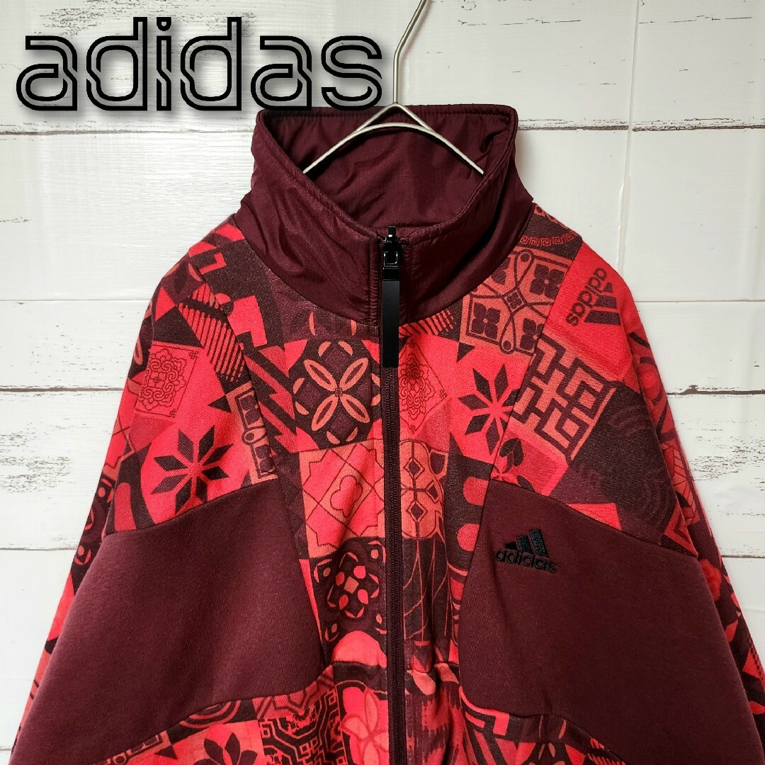 《超希少》adidas アディダス ジャケット フリースブルゾン レッド Lジャケット/アウター