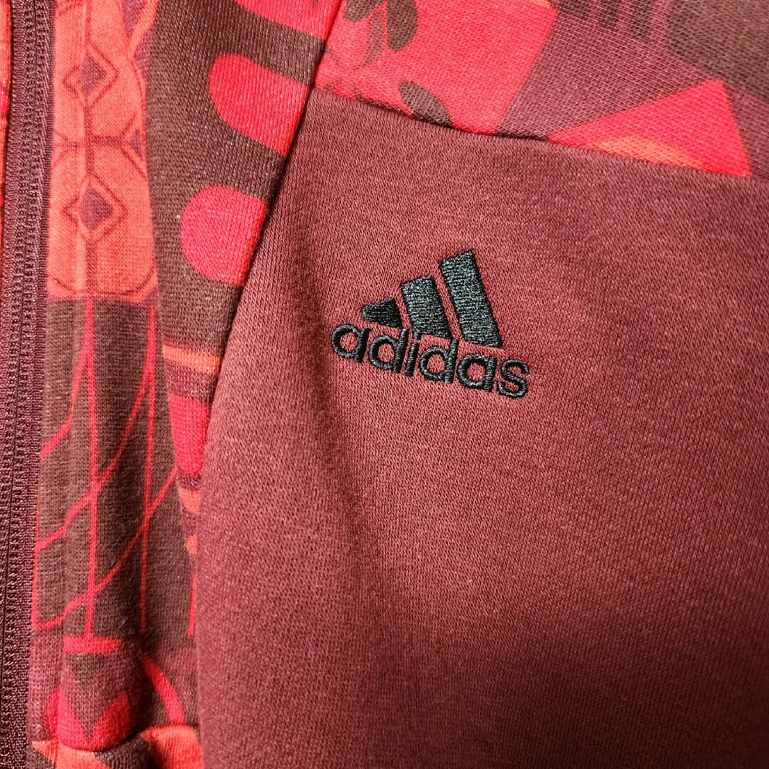 《超希少》adidas アディダス ジャケット フリースブルゾン レッド L 2