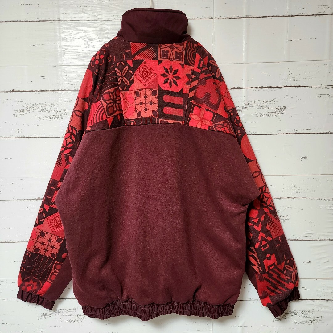 《超希少》adidas アディダス ジャケット フリースブルゾン レッド L 3