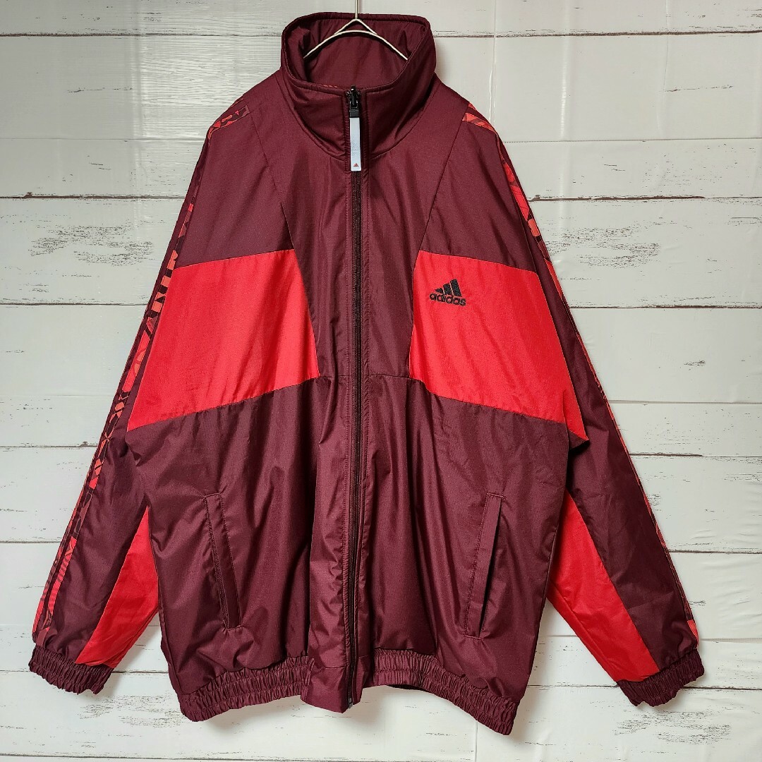 《超希少》adidas アディダス ジャケット フリースブルゾン レッド L 4