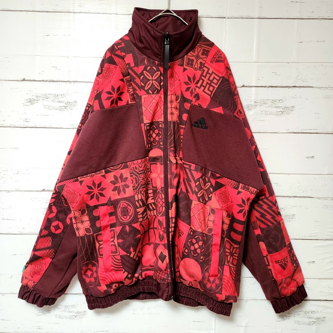 《超希少》adidas アディダス ジャケット フリースブルゾン レッド L 1