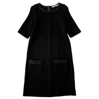 マックスマーラ(Max Mara)のMARELLA マレーラ 千鳥格子柄 ブラックワンピース マックスマーラ 40(ひざ丈ワンピース)