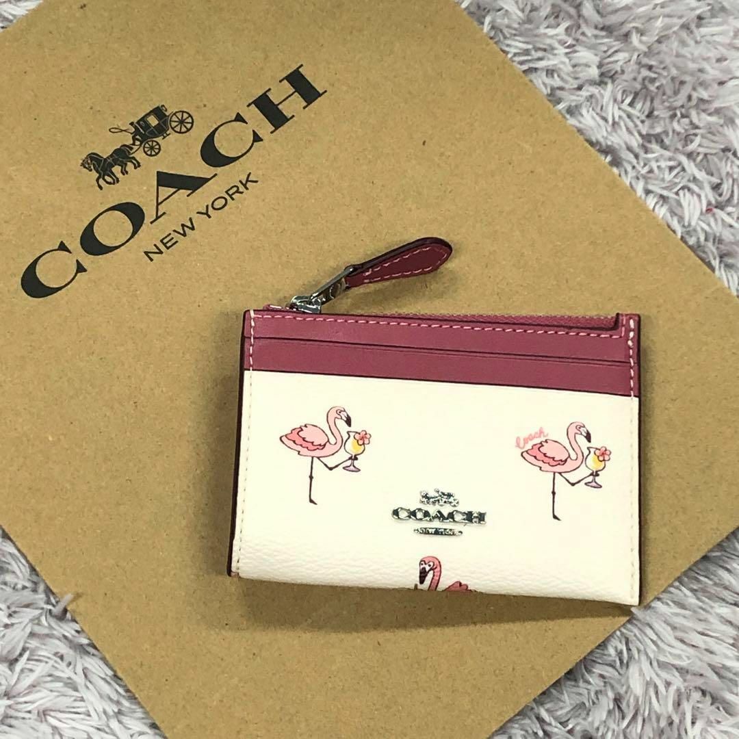 2022年製 フラミンゴ⭐COACH⭐コーチ⭐新品 コインIDパスケース 新作 ...