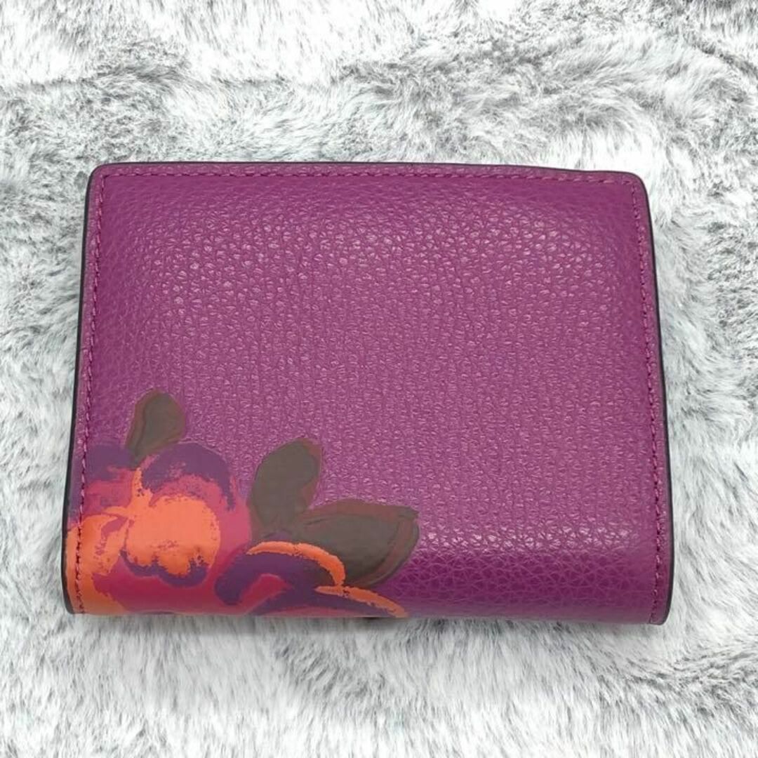 ⭐COACH⭐コーチ⭐新品 折財布 紫パープル 花柄