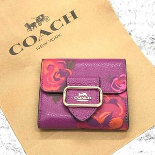 コーチ(COACH)の⭐COACH⭐コーチ⭐新品 折財布 紫パープル 花柄(財布)