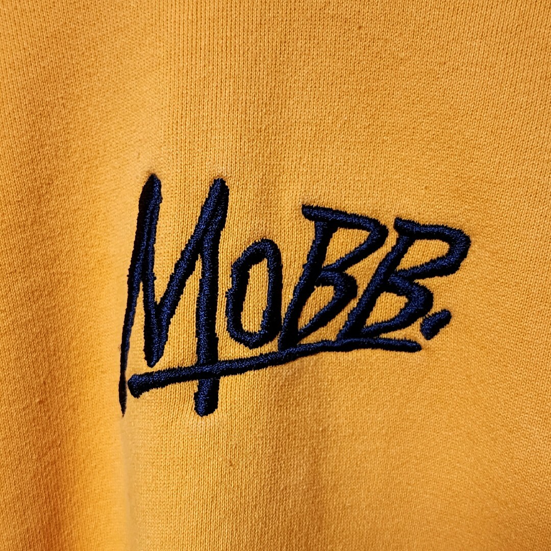 《大人気》MOBB モブ パーカー オレンジ 刺繍ロゴ センターロゴ L