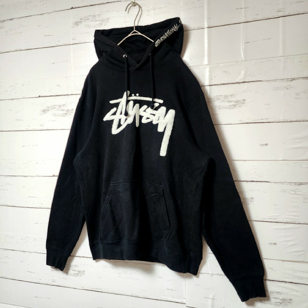 《希少》STUSSY ステューシー パーカー インターナショナル パイルロゴ M