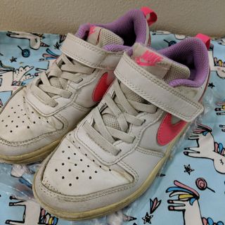 ナイキ(NIKE)のキッズ　子ども　NIKE　ALL DAY PLAY　スニーカー白×ピンク 18㎝(スニーカー)