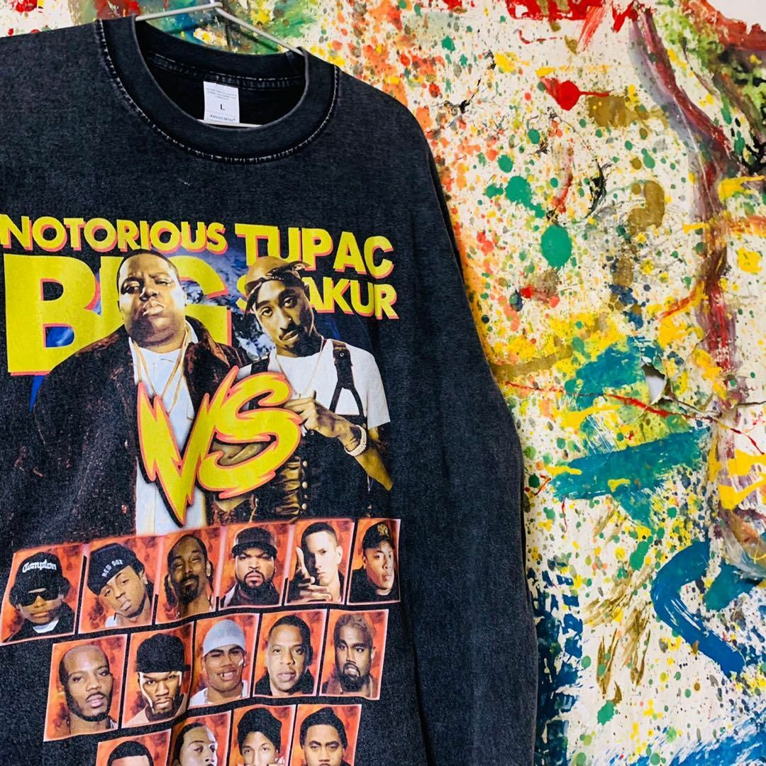 ビック 2PAC メンズ ロンT 長袖 新品 エミネム カニエウエスト ラッパー